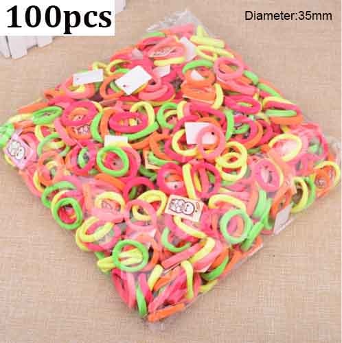 50/100Pcs Diameter 35MM High Elastic Hair Bands for Women Girls Hairband Ponytail Holder Rubber Scrunchies Hair Accessories