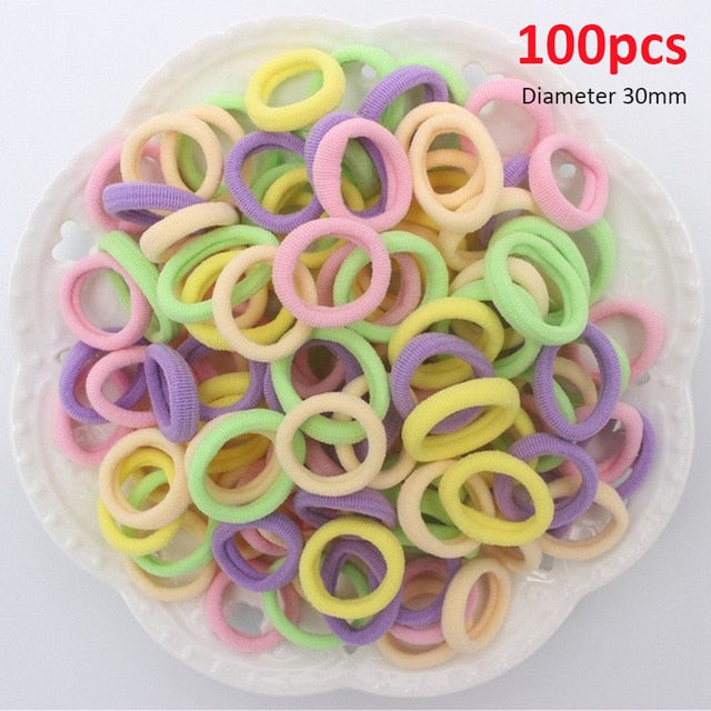 50/100Pcs Diameter 35MM High Elastic Hair Bands for Women Girls Hairband Ponytail Holder Rubber Scrunchies Hair Accessories