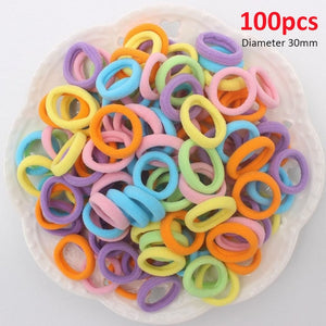 50/100Pcs Diameter 35MM High Elastic Hair Bands for Women Girls Hairband Ponytail Holder Rubber Scrunchies Hair Accessories