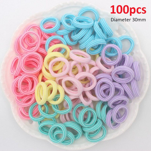 50/100Pcs Diameter 35MM High Elastic Hair Bands for Women Girls Hairband Ponytail Holder Rubber Scrunchies Hair Accessories