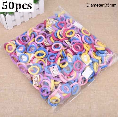 50/100Pcs Diameter 35MM High Elastic Hair Bands for Women Girls Hairband Ponytail Holder Rubber Scrunchies Hair Accessories