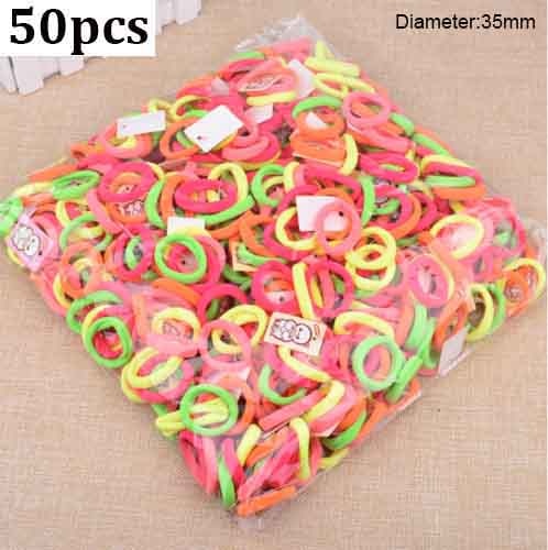 50/100Pcs Diameter 35MM High Elastic Hair Bands for Women Girls Hairband Ponytail Holder Rubber Scrunchies Hair Accessories