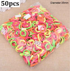 50/100Pcs Diameter 35MM High Elastic Hair Bands for Women Girls Hairband Ponytail Holder Rubber Scrunchies Hair Accessories