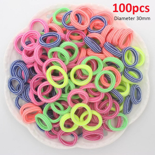 50/100Pcs Diameter 35MM High Elastic Hair Bands for Women Girls Hairband Ponytail Holder Rubber Scrunchies Hair Accessories