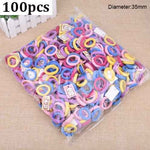 50/100Pcs Diameter 35MM High Elastic Hair Bands for Women Girls Hairband Ponytail Holder Rubber Scrunchies Hair Accessories