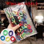 50/100pcs/Set Girls Colorful Nylon Small Elastic Hair Bands Children Ponytail Holder Rubber Bands Headband Kids Hair Accessories