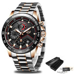 Relogio Masculino 2020 New Watches Men Luxury Brand LIGE Chronograph Men Sports Watches Waterproof Full Steel Quartz Men's Watch