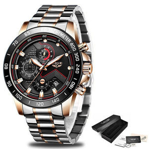 Relogio Masculino 2020 New Watches Men Luxury Brand LIGE Chronograph Men Sports Watches Waterproof Full Steel Quartz Men's Watch