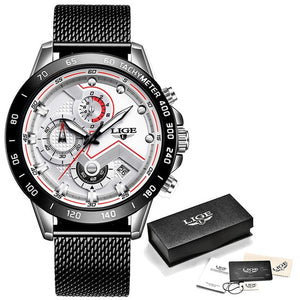 Relogio Masculino 2020 New Watches Men Luxury Brand LIGE Chronograph Men Sports Watches Waterproof Full Steel Quartz Men's Watch