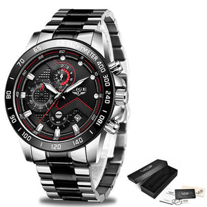 Relogio Masculino 2020 New Watches Men Luxury Brand LIGE Chronograph Men Sports Watches Waterproof Full Steel Quartz Men's Watch