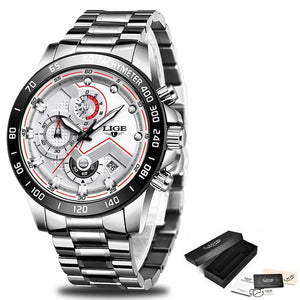 Relogio Masculino 2020 New Watches Men Luxury Brand LIGE Chronograph Men Sports Watches Waterproof Full Steel Quartz Men's Watch