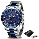 Relogio Masculino 2020 New Watches Men Luxury Brand LIGE Chronograph Men Sports Watches Waterproof Full Steel Quartz Men's Watch