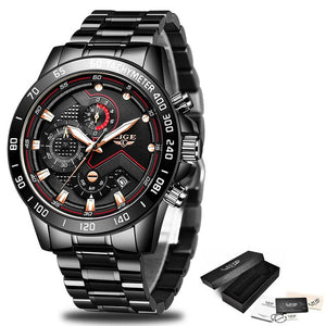 Relogio Masculino 2020 New Watches Men Luxury Brand LIGE Chronograph Men Sports Watches Waterproof Full Steel Quartz Men's Watch