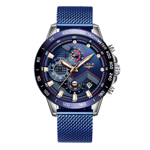 Relogio Masculino 2020 New Watches Men Luxury Brand LIGE Chronograph Men Sports Watches Waterproof Full Steel Quartz Men's Watch
